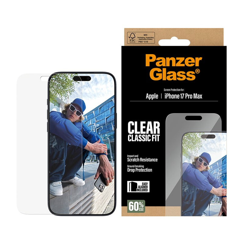 PanzerGlass iPhone 17 Air / iPhone Pro / iPhone 17 Pro Max Screen Protector, Classic Fit PanzerGlass iPhone 17 Air / iPhone Pro / iPhone 17 Pro Max Screen Protector, Classic Fit